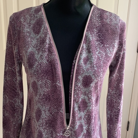 NWT Michael Kors Rose Dust Python Snake Print Zip Dress - Picture 3 of 8